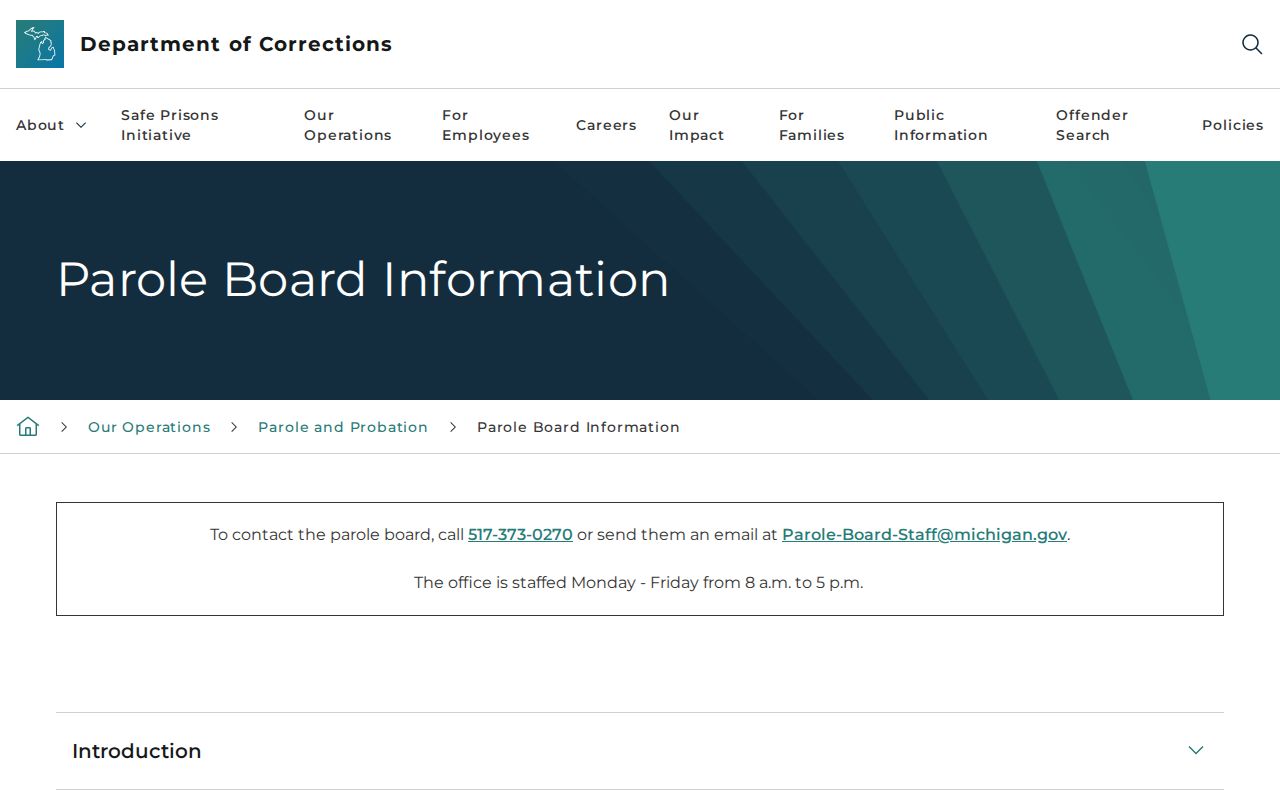 Michigan Parole Board authority for Lapeer County post-release supervision